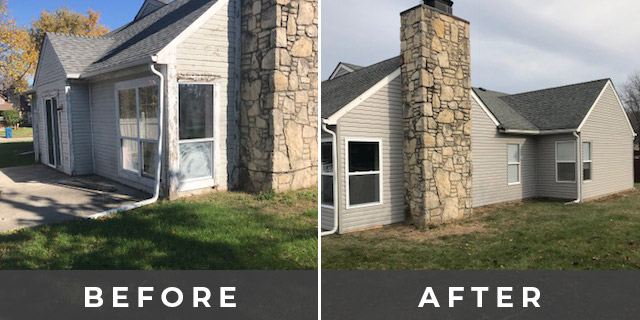 Before and After House Exterior General Contracting