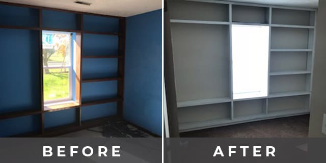 Before and After Home Shelving General Contracting