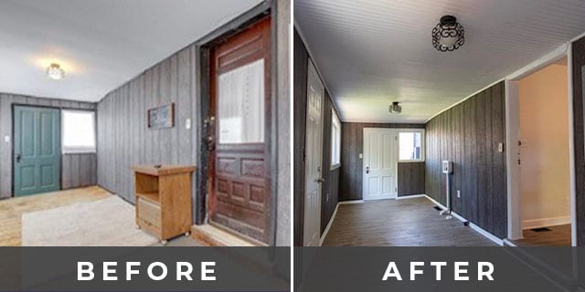 Before and After Home Living Room General Contracting