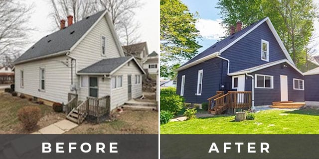 Before and After Home Exterior Area General Contracting