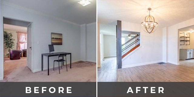 Before and After Home Staircase General Contracting