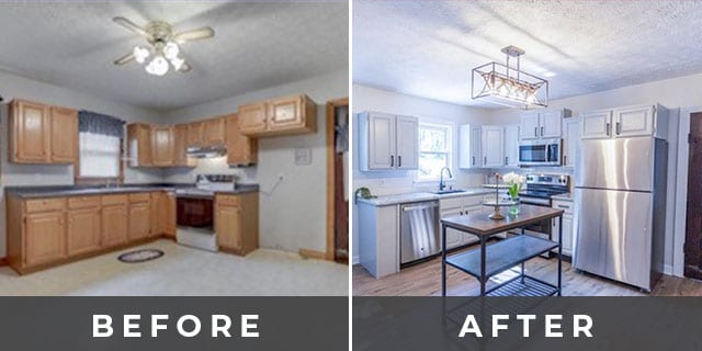 Before and After Home Kitchen Area General Contracting