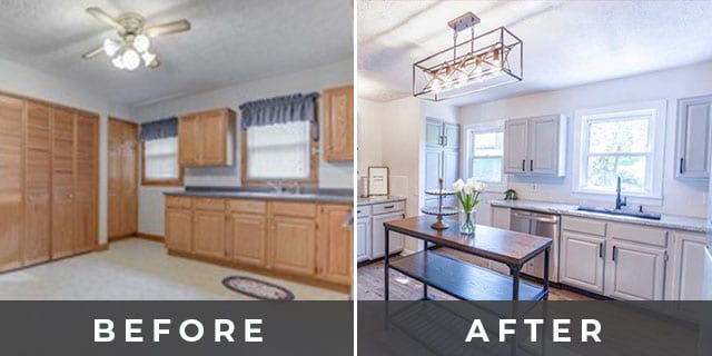 Before and After House Kitchen Area General Contracting