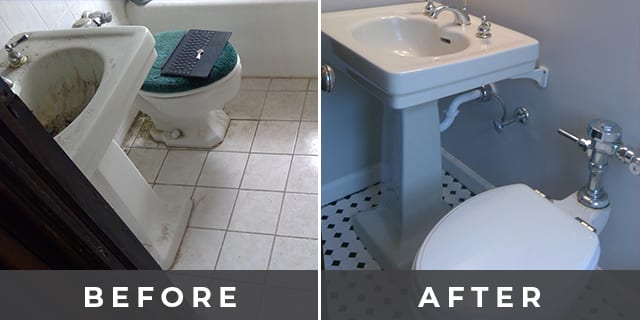 Before and After Home Half Bath General Contracting