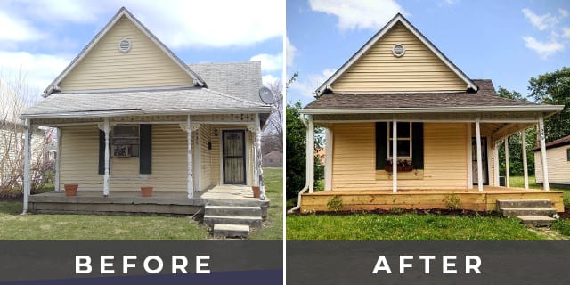 Before and After House Front Area General Contracting