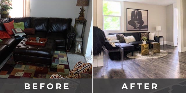 Living Room General Contracting Before and After